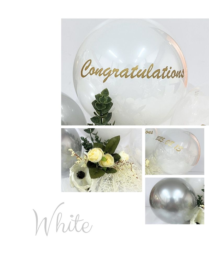 4色から選べる 名入れバルーン＆フラワーアレンジメント