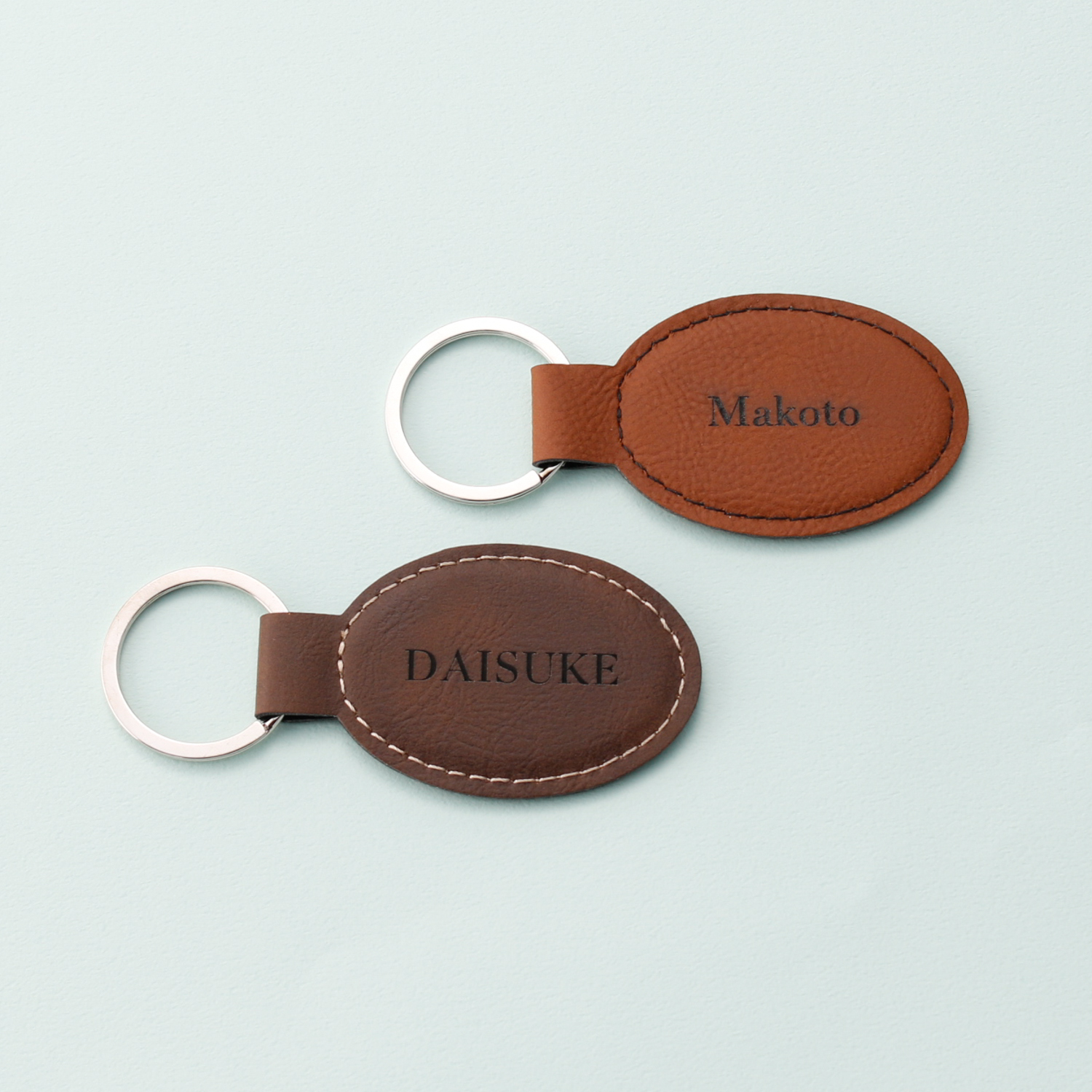 名入れ・BOX付】シンセティックレザーキーホルダー（楕円型） | TANP