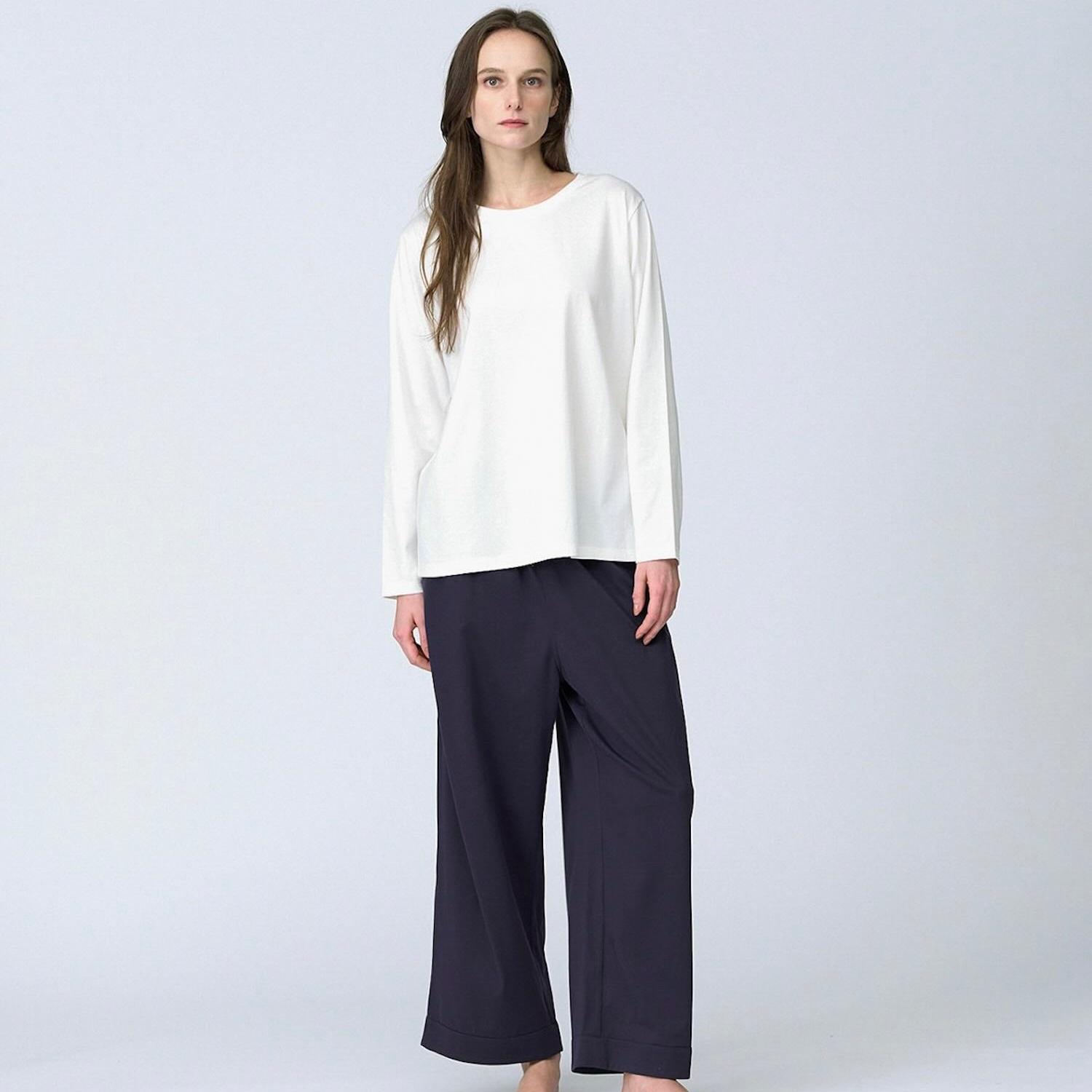 【ウィメンズ】シルクコットンロングスリーブTシャツ