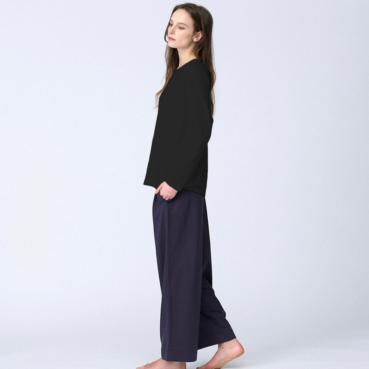 【ウィメンズ】シルクコットンロングスリーブTシャツ