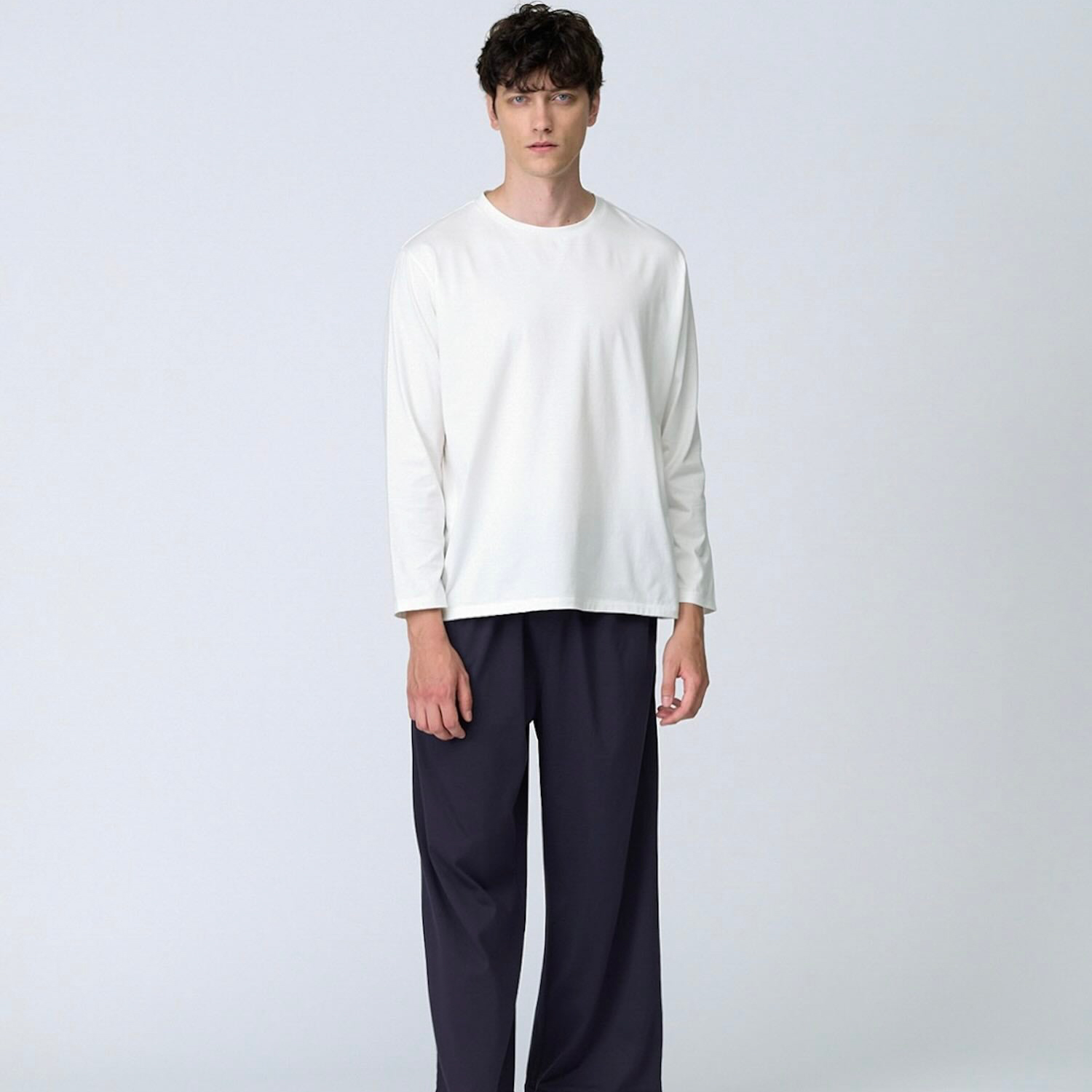 【メンズ】シルクコットンロングスリーブTシャツ