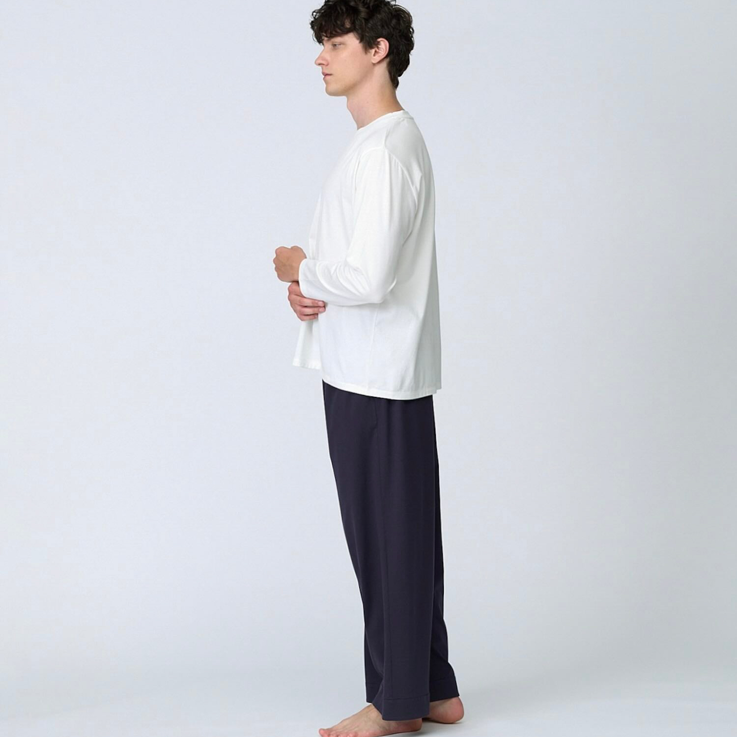 【メンズ】シルクコットンロングスリーブTシャツ