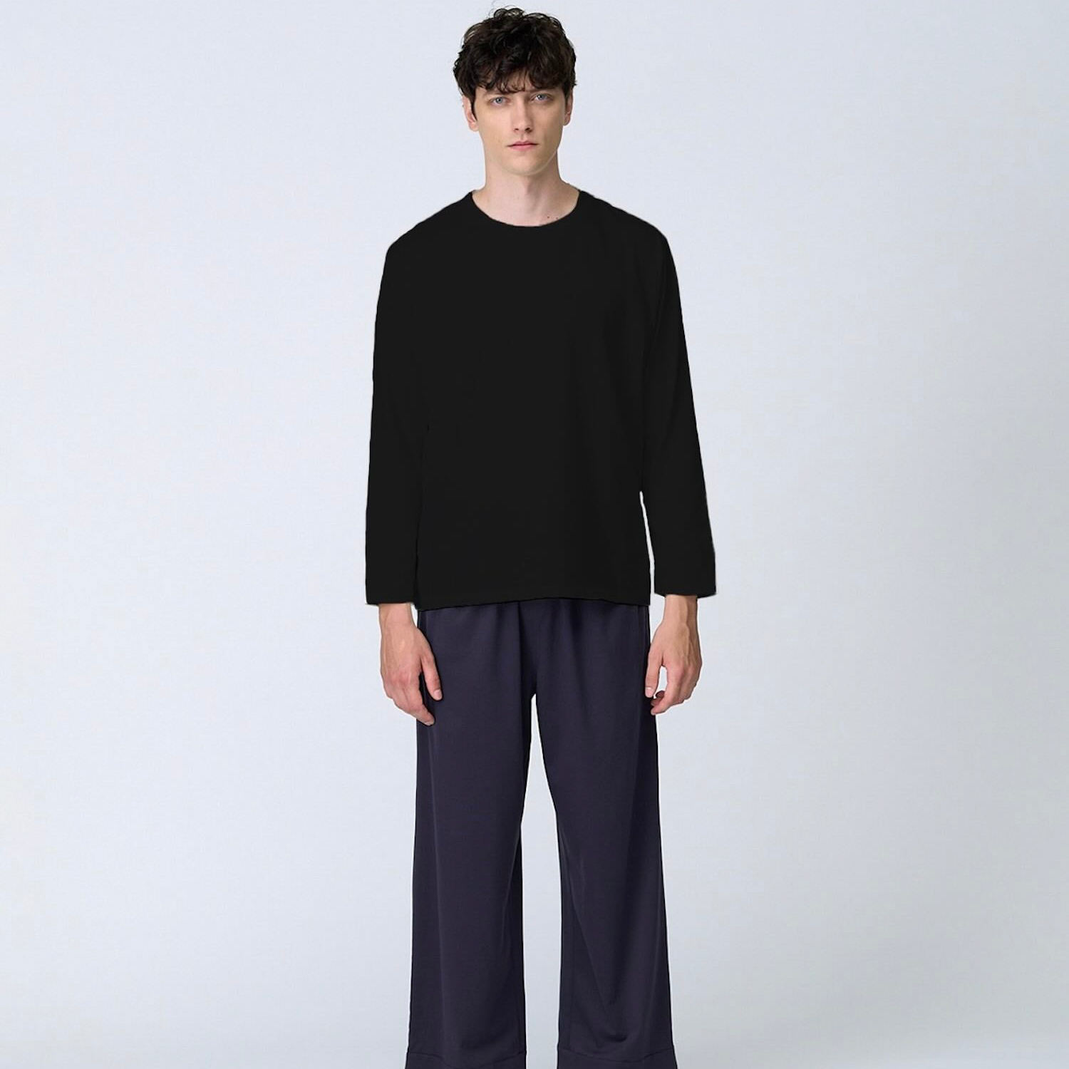 【メンズ】シルクコットンロングスリーブTシャツ