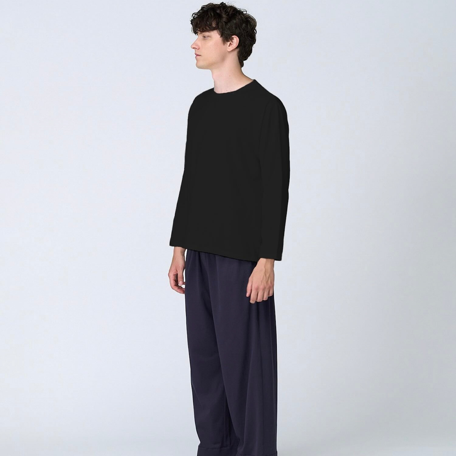【メンズ】シルクコットンロングスリーブTシャツ