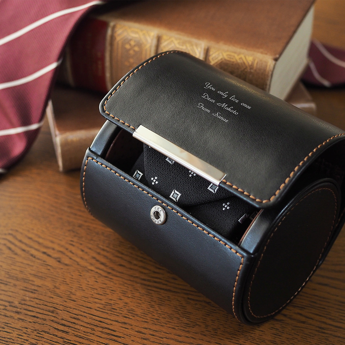 【名入れギフト】ネクタイ＆ウォッチケース