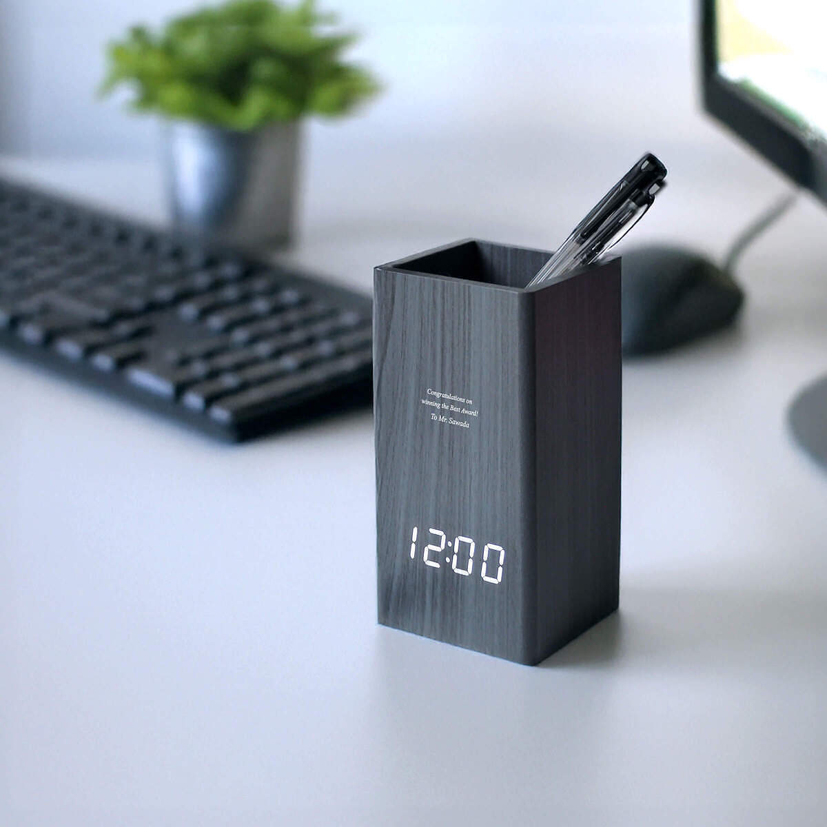 【名入れギフト】ウッドペンスタンド クロック