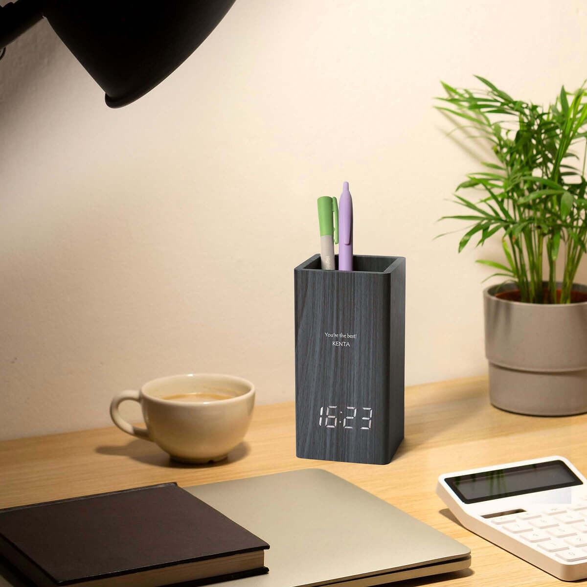 【名入れギフト】ウッドペンスタンド クロック