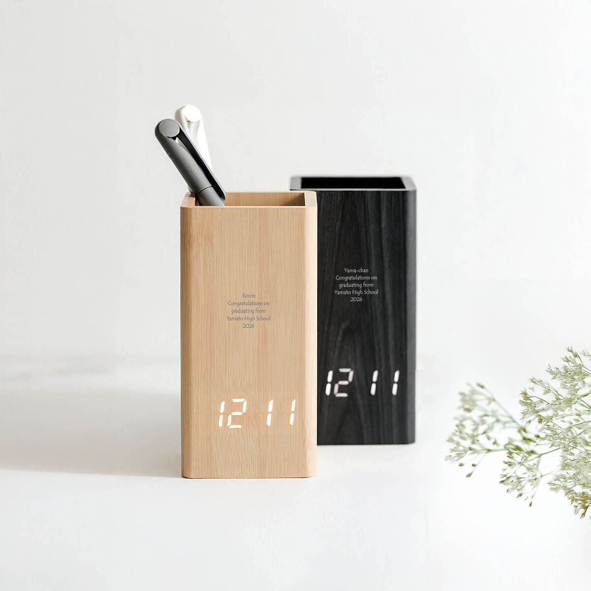 【名入れギフト】ウッドペンスタンド クロック