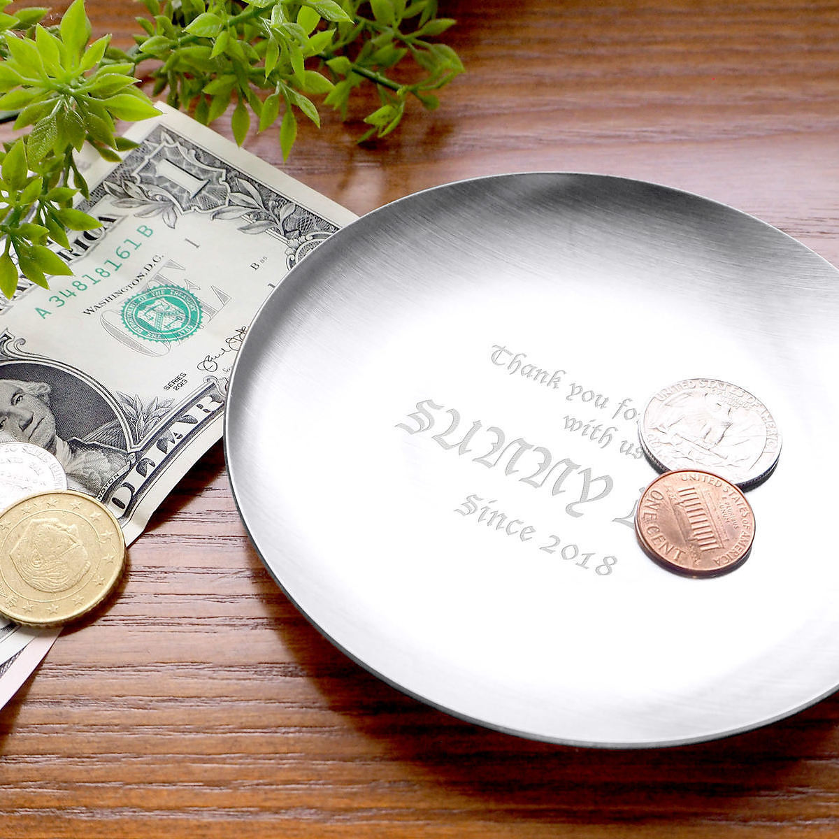 【名入れギフト】ステンレストレイ ラウンド/オーバル