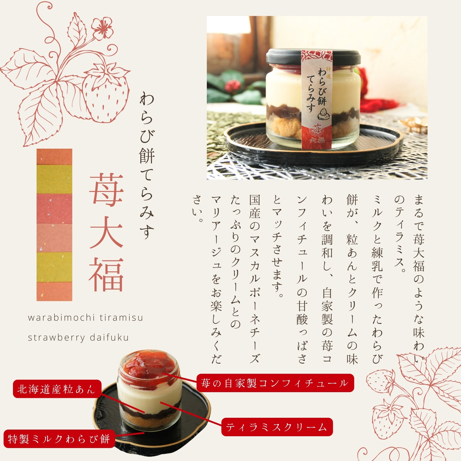 生チョコと苺大福の贅沢 わらび餅てらみすセット