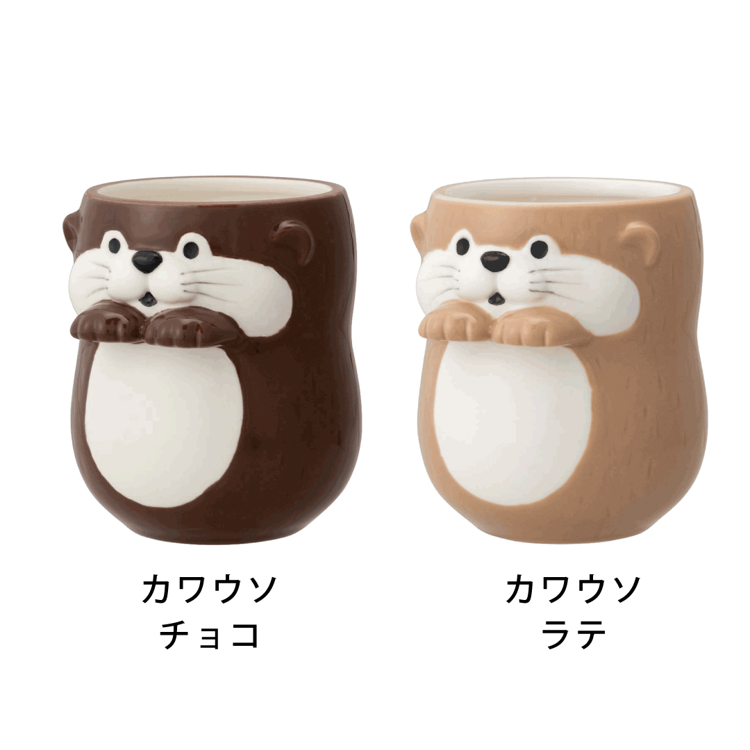 アニマル添え手湯呑 陶器 電子レンジ対応