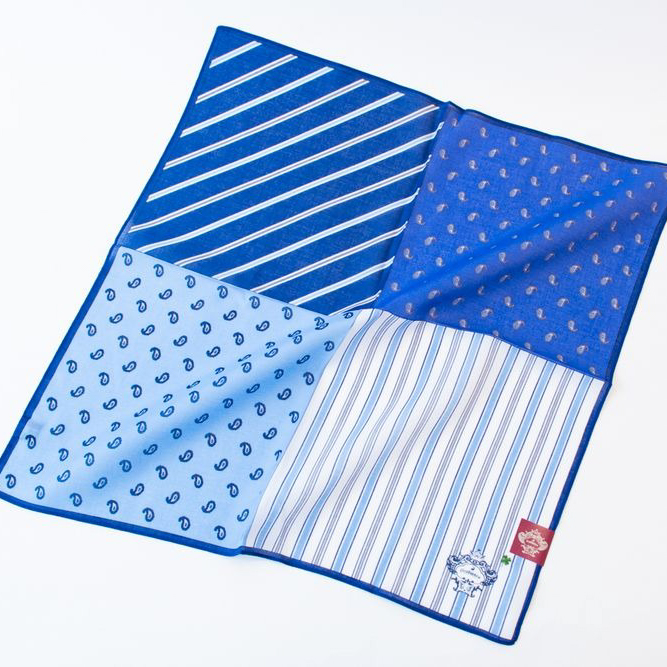 【Orobianco】プリントハンカチ ストライプ柄 6枚セット