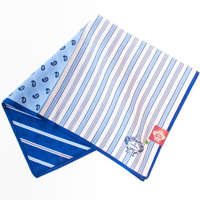 【Orobianco】プリントハンカチ ストライプ柄 6枚セット