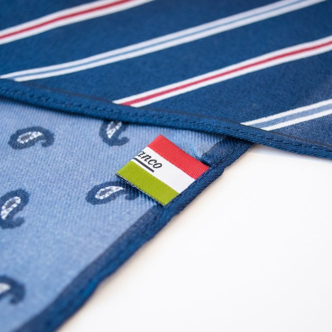 【Orobianco】プリントハンカチ ストライプ柄 6枚セット