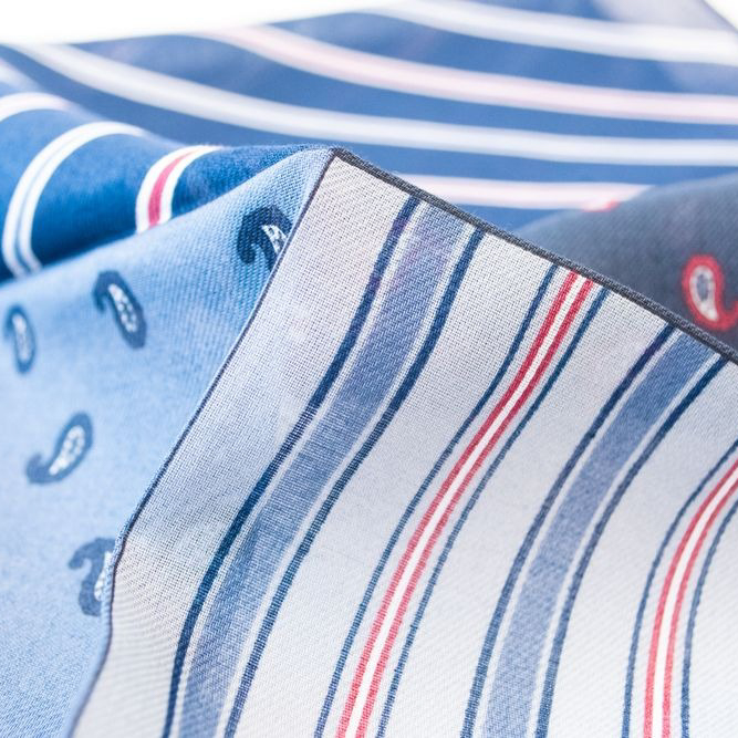 【Orobianco】プリントハンカチ ストライプ柄 6枚セット