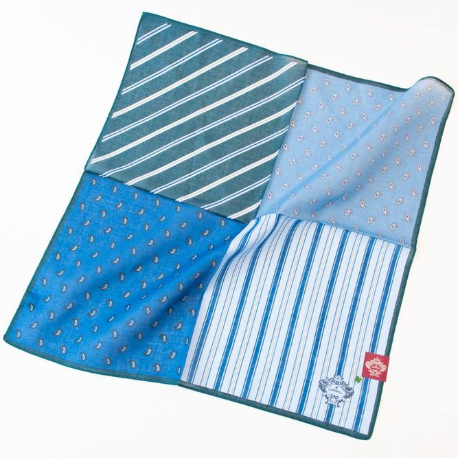 【Orobianco】プリントハンカチ ストライプ柄 6枚セット