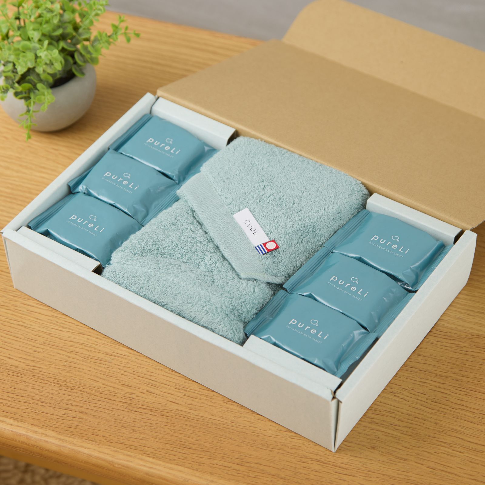 mint】入浴剤と今治スキンケア フェイスタオルのギフトセット | pureLi