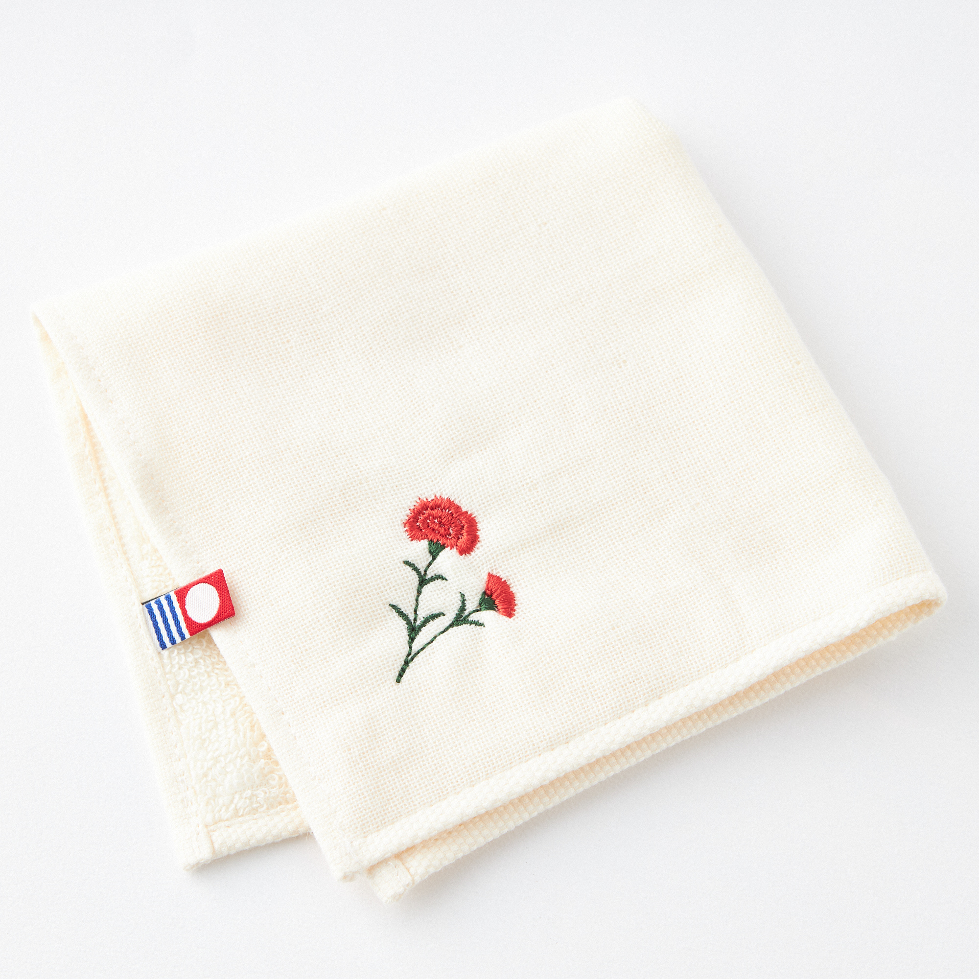 【イニシャル名入れ/BOX入り】今治タオル花刺繍&ハンカチ2枚セット