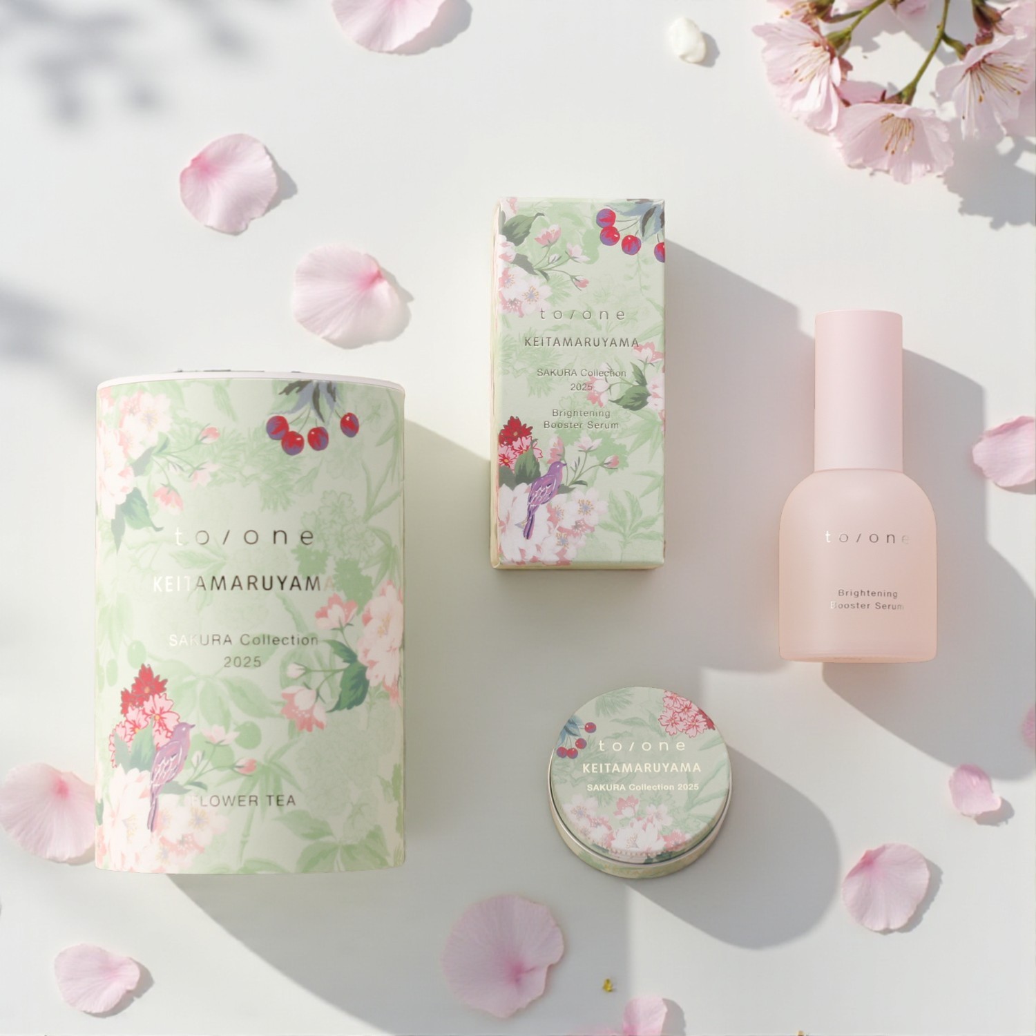 《数量限定桜パッケージ》to/one美容フラワーティー&人気セラムorハンドクリームorオードトワレ