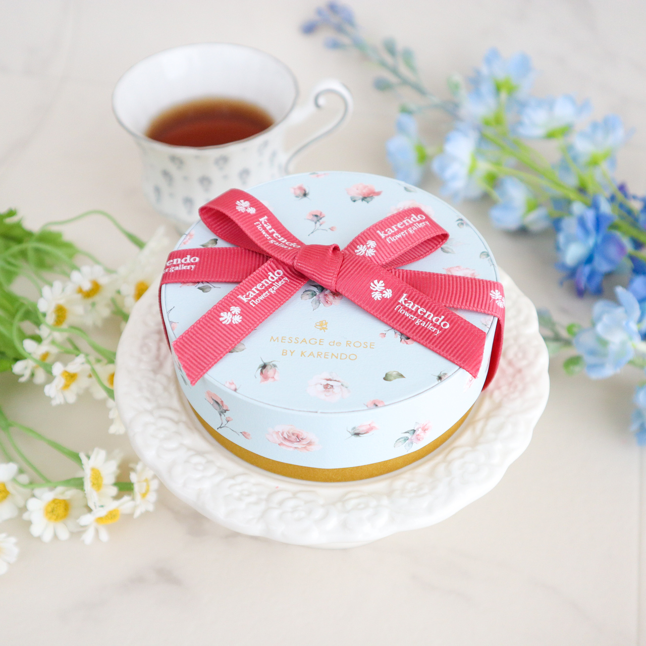 【ギフトBOX付】ウサギ紅茶＆お花のチョコレートセット