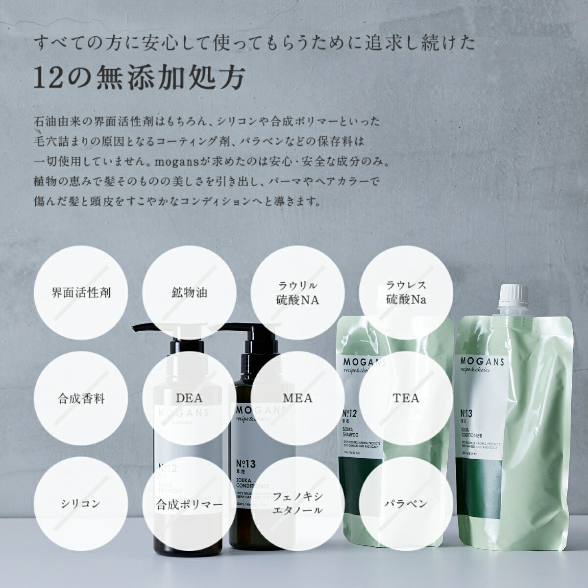 【父の日】MOGANS 薬用アミノ酸シャンプー 草花 300mL