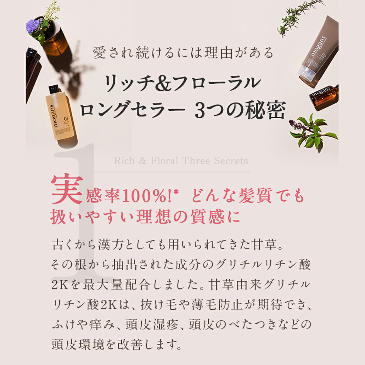 MOGANS ノンシリコンアミノ酸シャンプー/コンディショナー+スタイリングヘアミスト 白樹