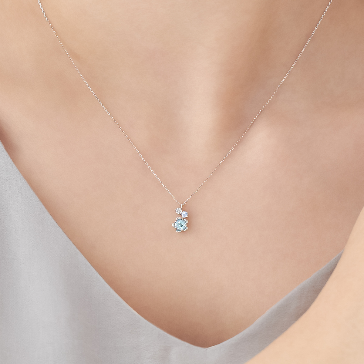 【Spring Limited】K10ホワイトゴールド/シルバー ネックレス