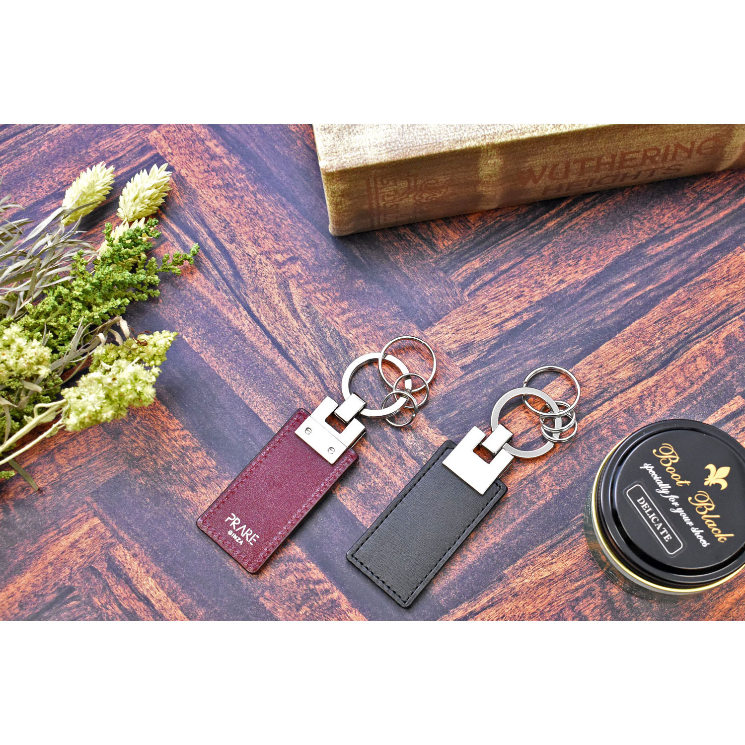 Annonay ボックスカーフレザーキーホルダー