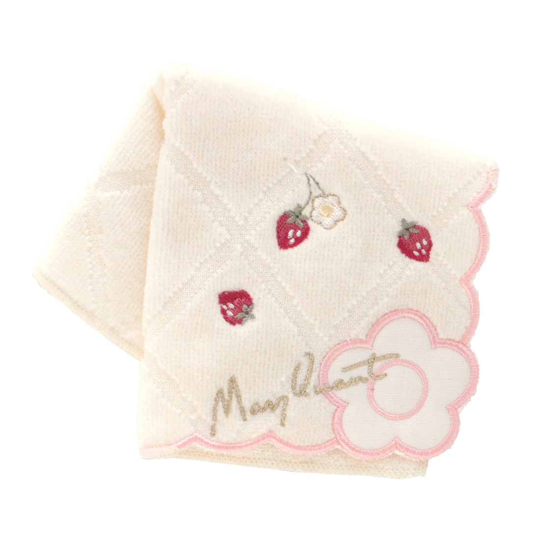 いちごのタオルハンカチーフ