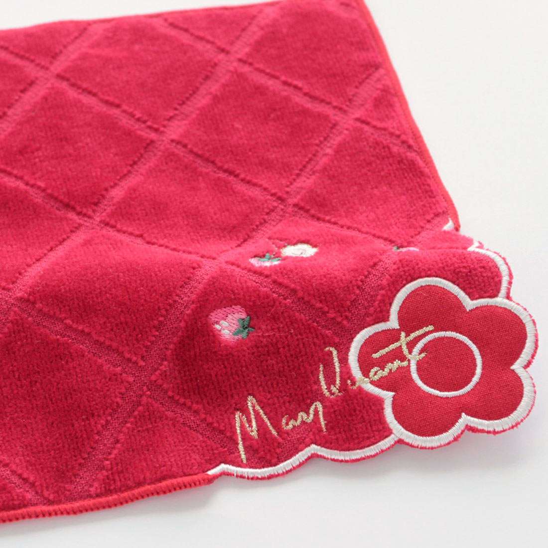 いちごのタオルハンカチーフ