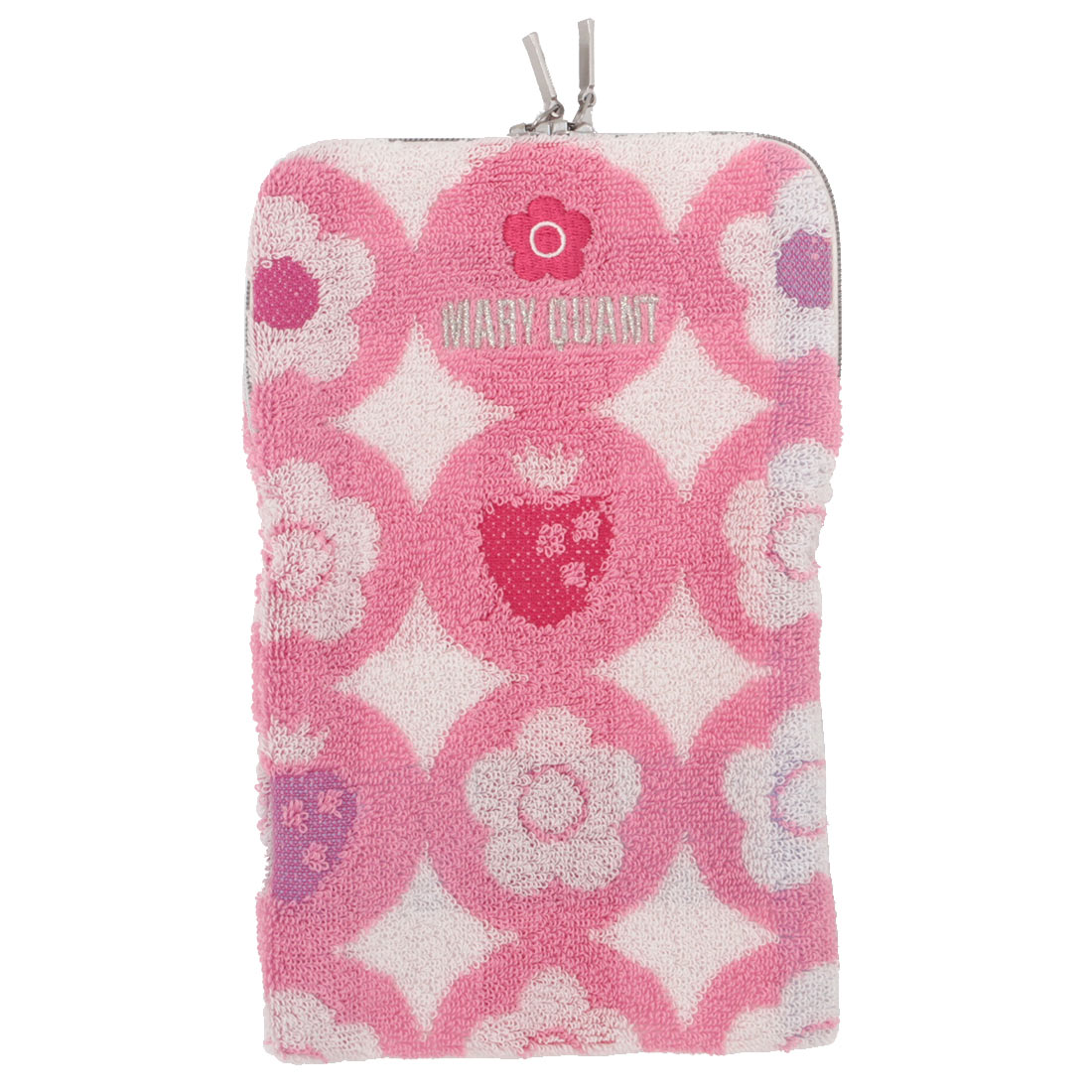 いちごのファスナー付きタオルポーチ