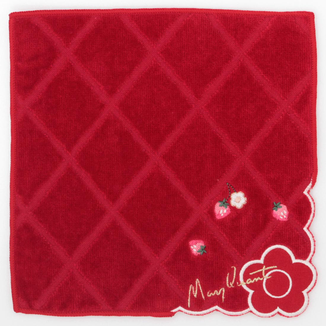 いちごのタオルハンカチーフ＆タオルポーチ