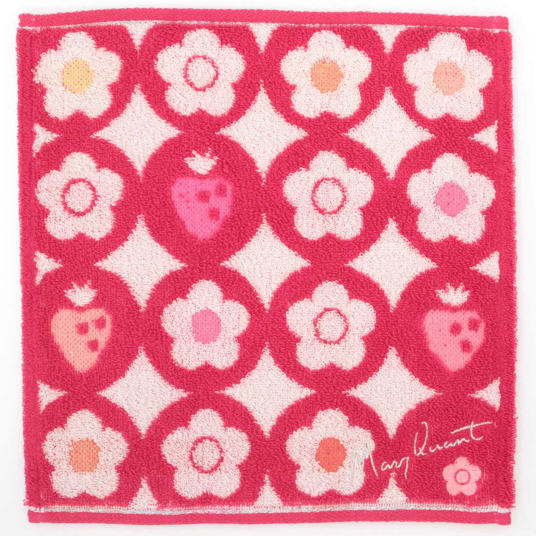 いちごのタオルハンカチーフ＆タオルポーチ