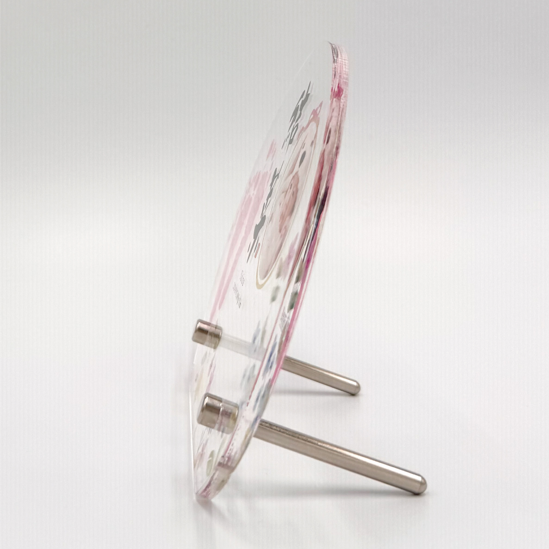 命名フレームアクリルダイレクト(写真・足型入り)　楕円(花)