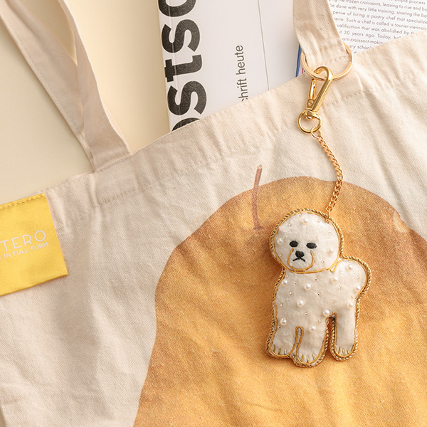 ザリ刺繍キーホルダー＜イヌシリーズ＞