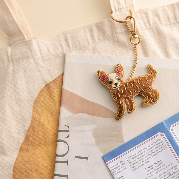 ザリ刺繍キーホルダー＜イヌシリーズ＞