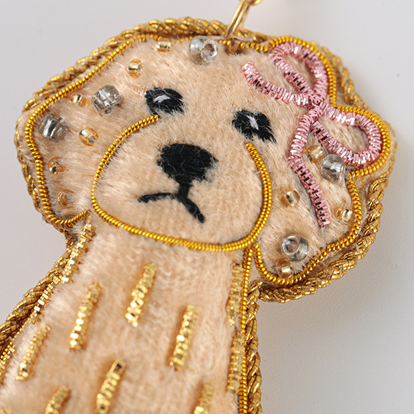 ザリ刺繍キーホルダー＜イヌシリーズ＞