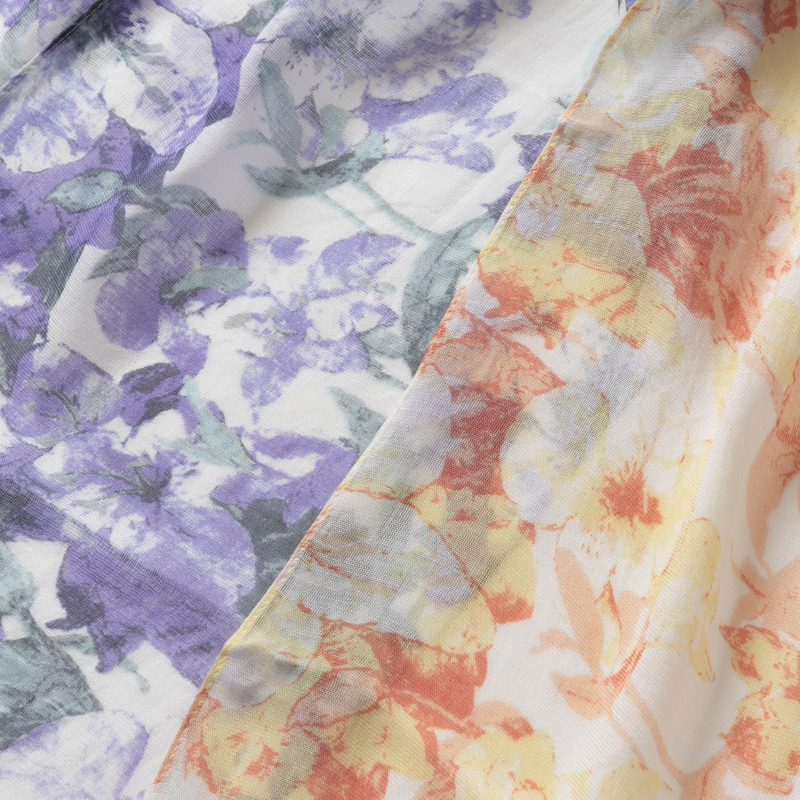 花柄プリントショール