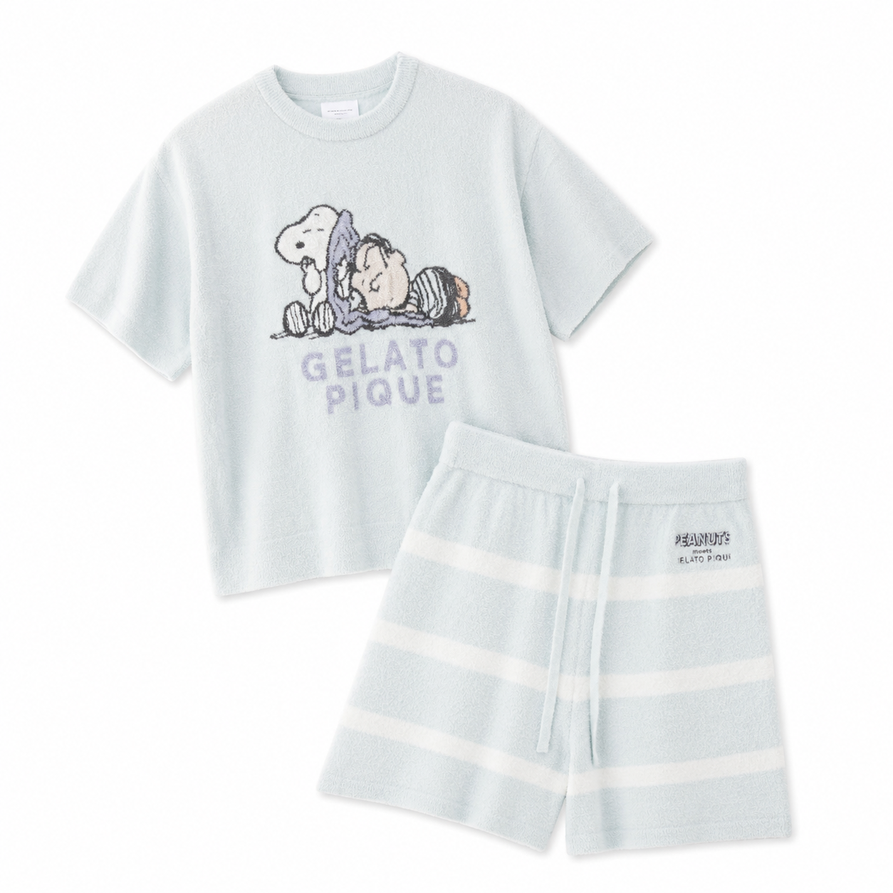 【WOMEN】【PEANUTS】スムーズィーJQDプルオーバー&ボーダーショートパンツ