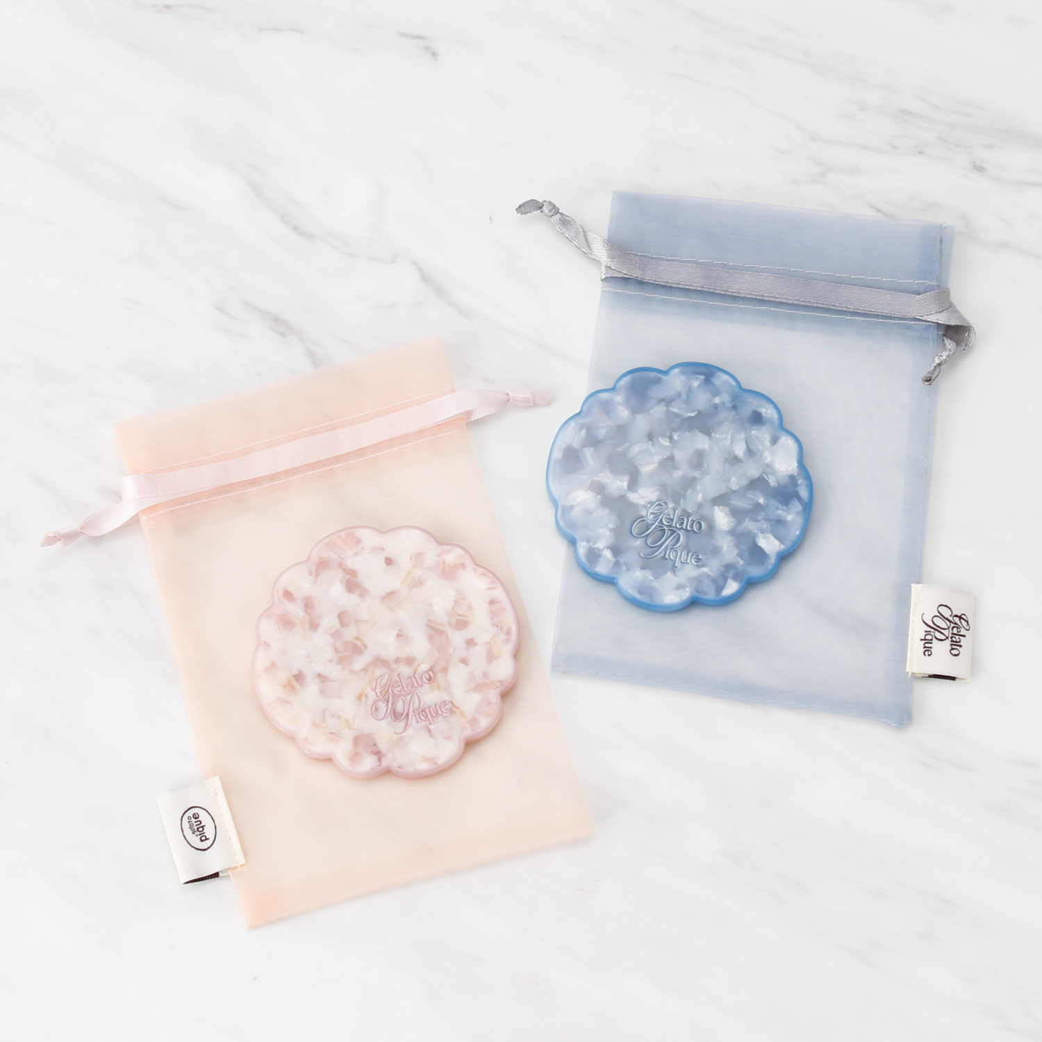 【WOMEN】【母の日】トリムラインミラー&フラワーハンドタオル