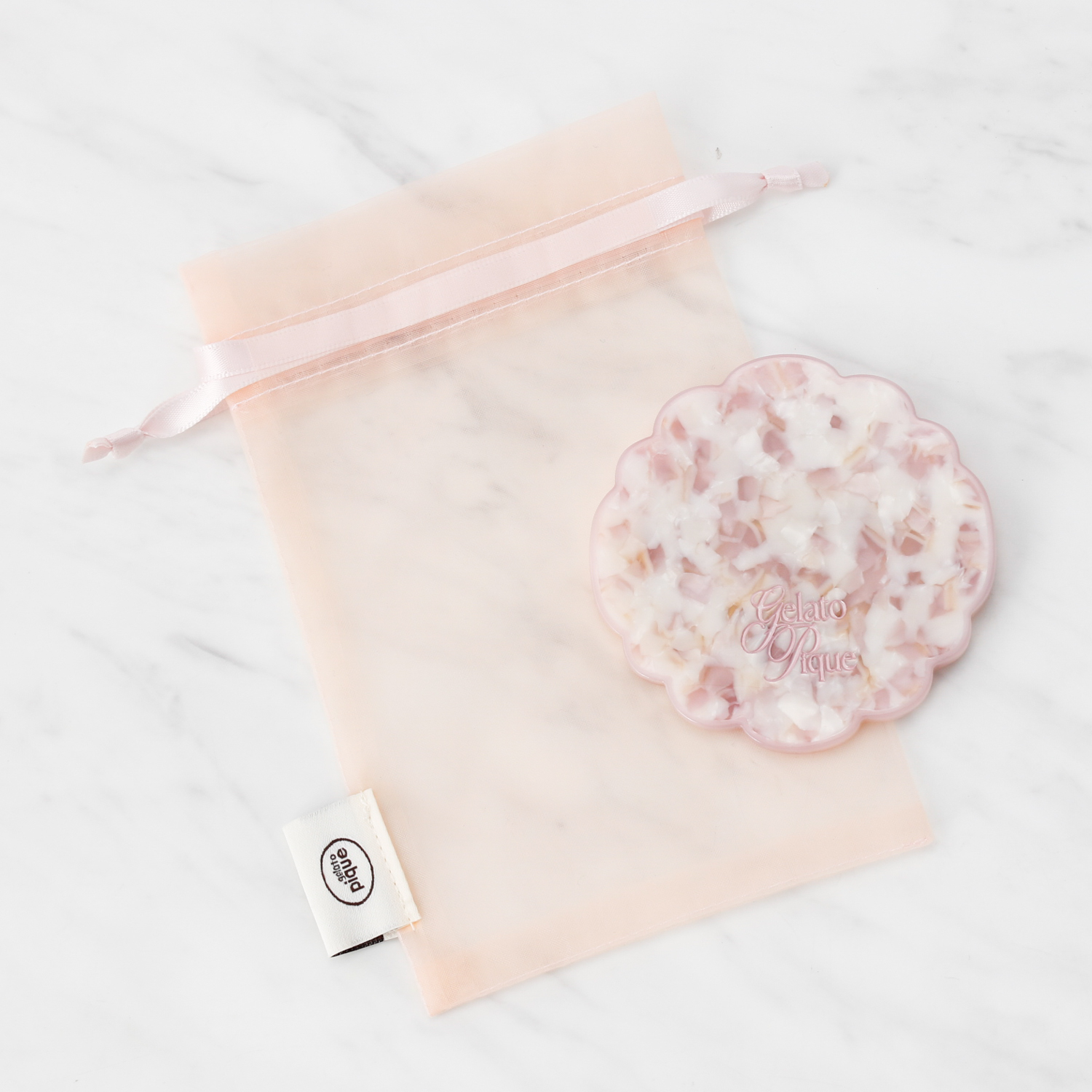 【WOMEN】【母の日】トリムラインミラー&フラワーハンドタオル