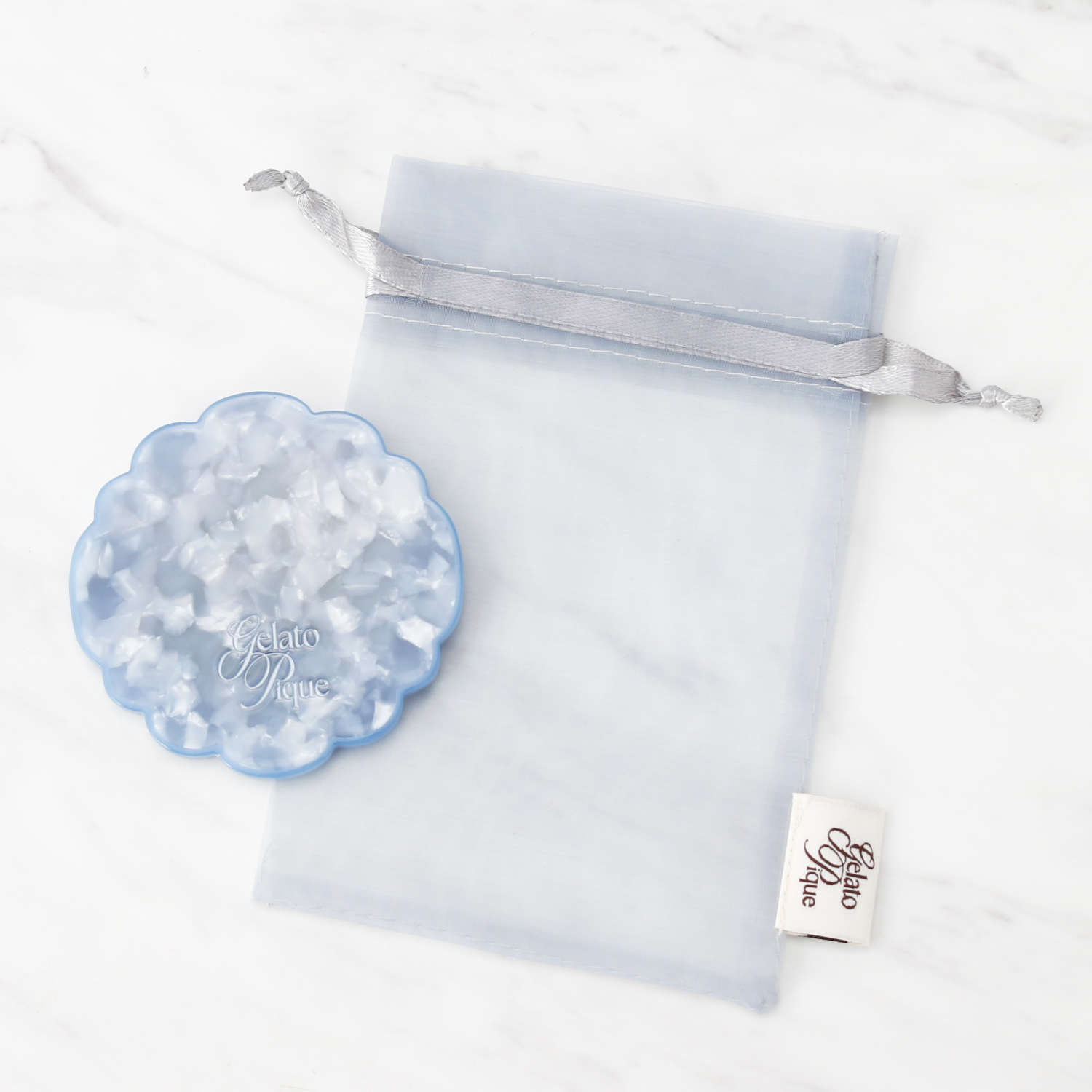 【WOMEN】【母の日】トリムラインミラー&フラワーハンドタオル