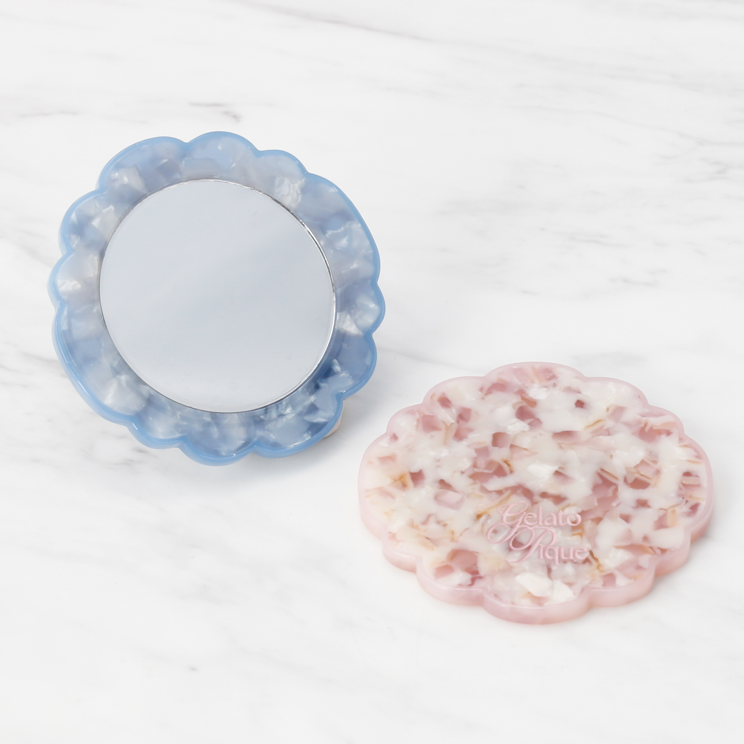 【WOMEN】【母の日】トリムラインミラー&フラワーハンドタオル