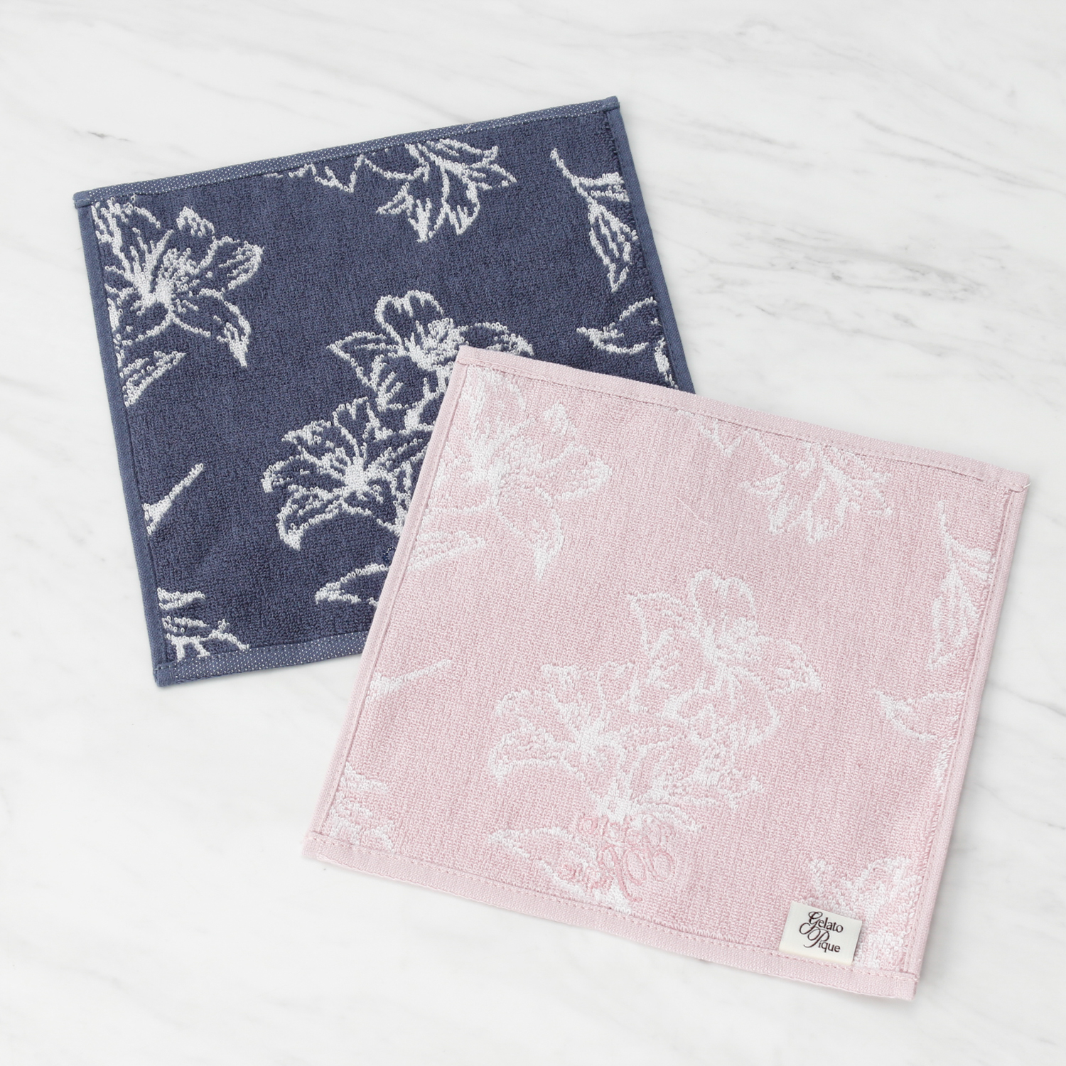 【WOMEN】【母の日】トリムラインミラー&フラワーハンドタオル