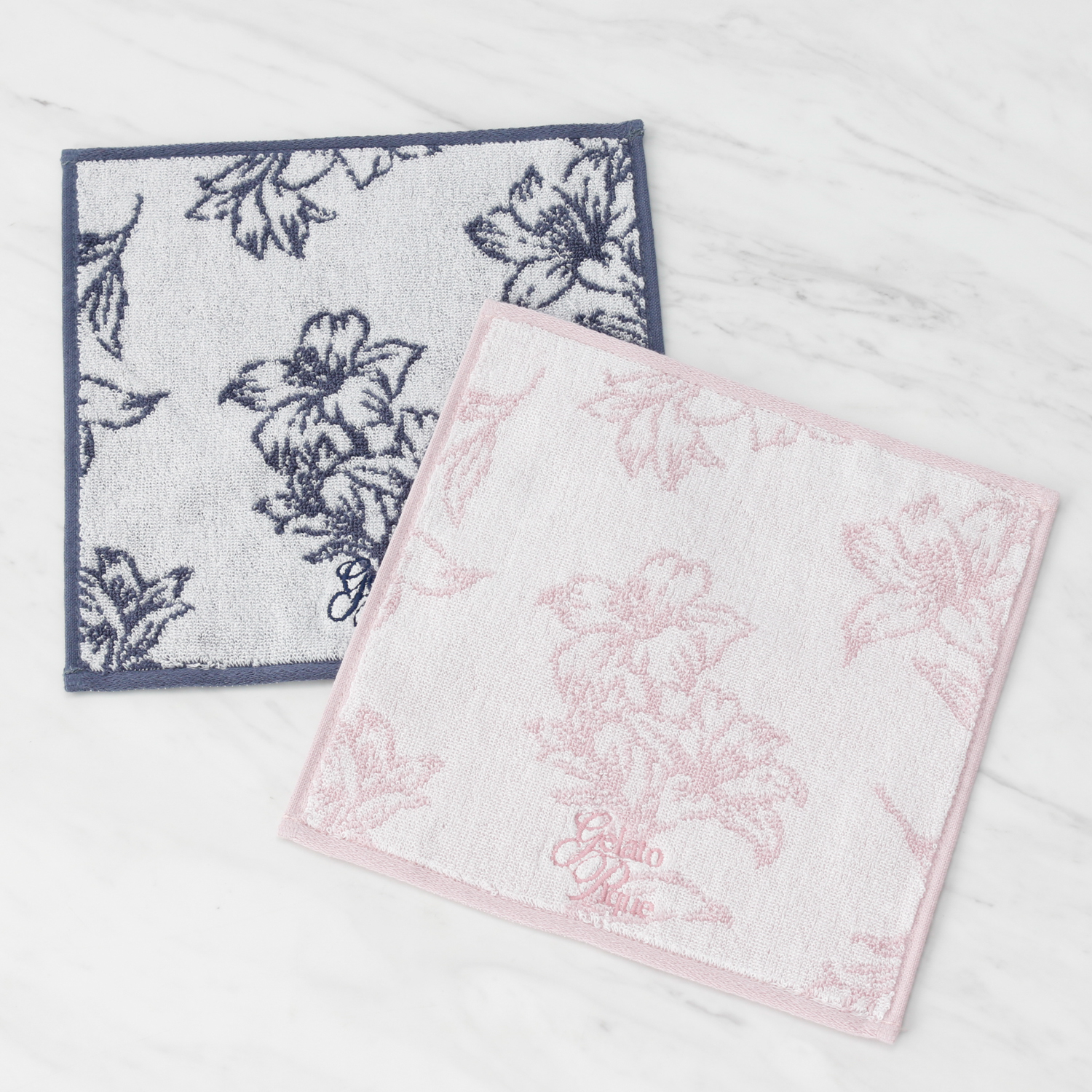 【WOMEN】【母の日】トリムラインミラー&フラワーハンドタオル