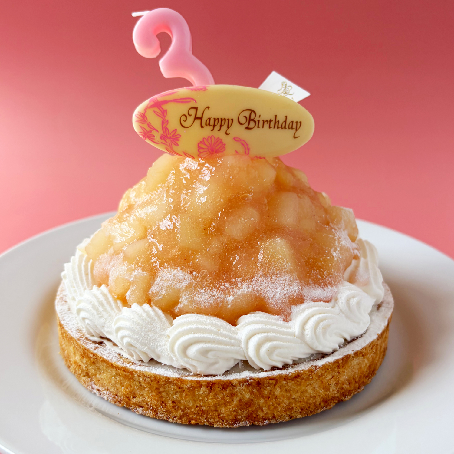 バースデー専用 プレート付き 桃のチーズタルト
