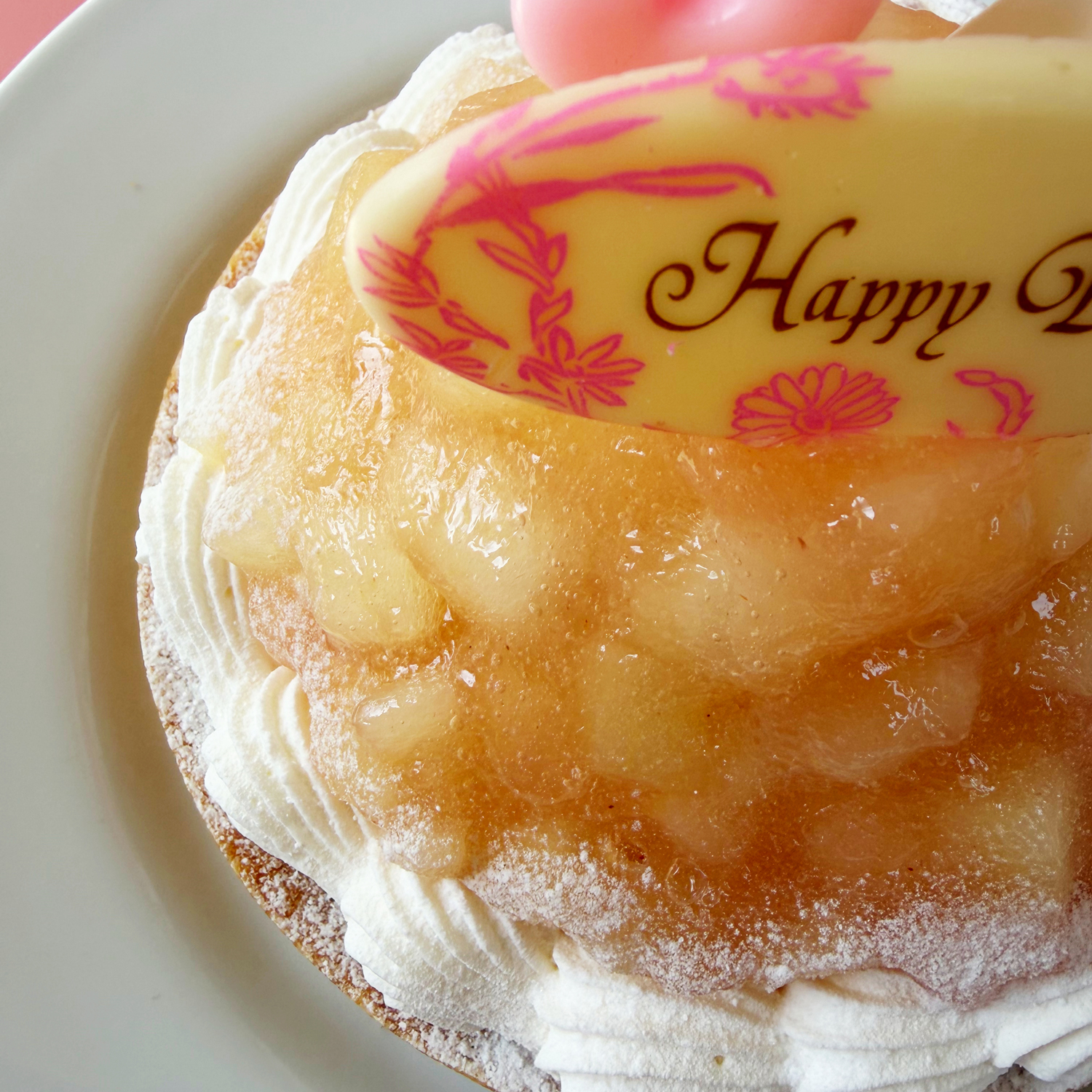 バースデー専用 プレート付き 桃のチーズタルト