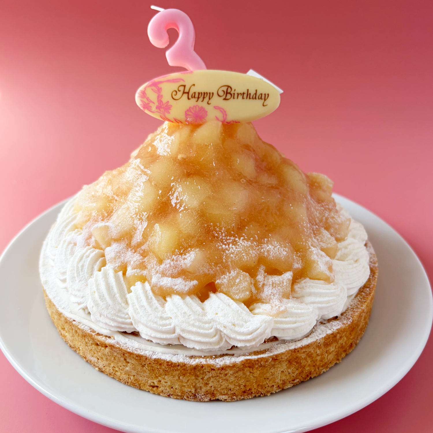 バースデー専用 プレート付き 桃のチーズタルト