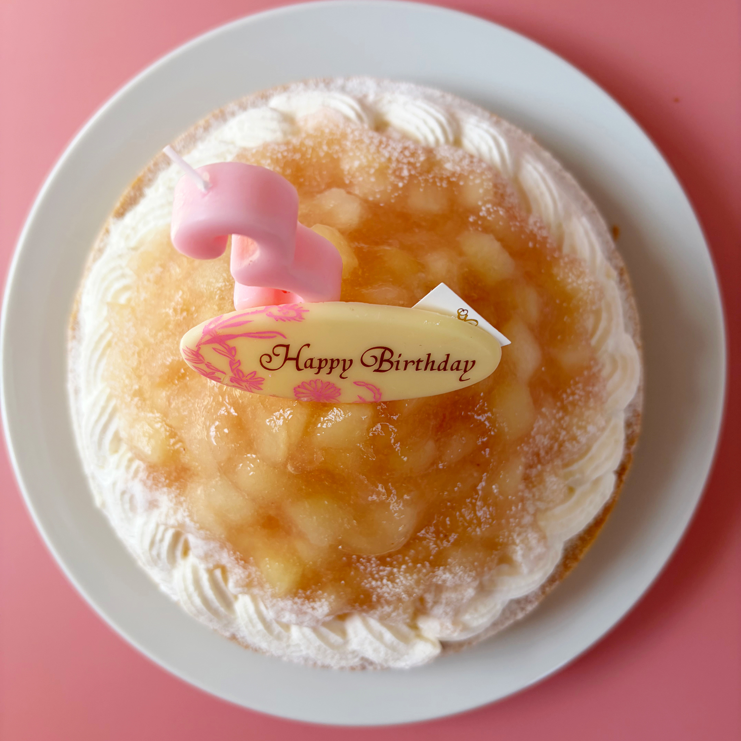 バースデー専用 プレート付き 桃のチーズタルト