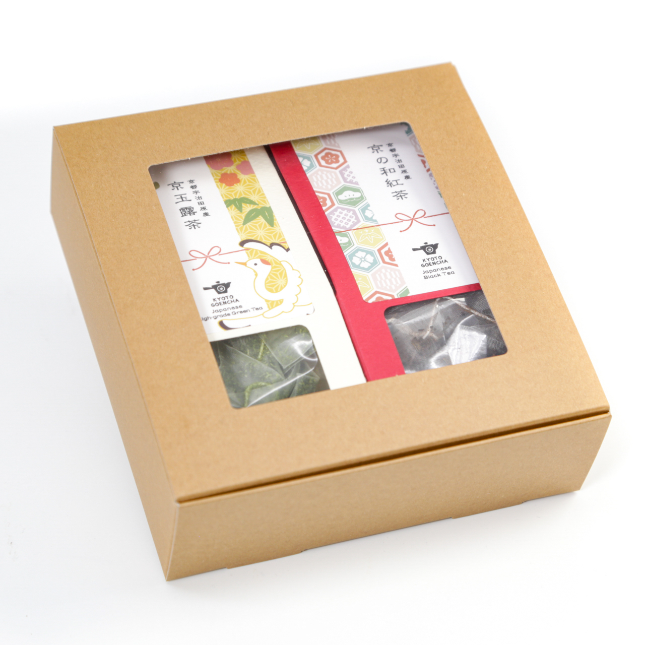 お年賀やお祝い事に！つるかめギフトセット｜玉露・和紅茶ティーバッグ